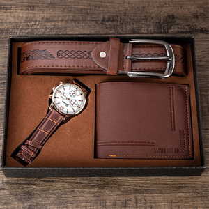 Alta calidad <span class=keywords><strong>cumpleaños</strong></span> padre regalo negocio Pu cartera regalo reloj monedero cinturón conjunto <span class=keywords><strong>de</strong></span> tres piezas caja <span class=keywords><strong>de</strong></span> regalo personalizado hombres reloj conjunto <span class=keywords><strong>para</strong></span> hombres - Product Image 3