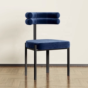 Chaises de <span class=keywords><strong>salle</strong></span> à <span class=keywords><strong>manger</strong></span> modernes de luxe en métal, vente en gros d'usine, mobilier de maison, structure en fer, revêtement en <span class=keywords><strong>tissu</strong></span>, pour salon - Product Image 6