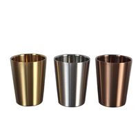 Gobelet en acier inoxydable 250 ml à paroi simple, or, argent, or rose, réutilisable, pour bière, café, pour la maison, le bar, les fêtes