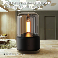 Diffuseur d'huiles essentielles électrique portable sans eau, humidificateur d'air, lumière de bougie, lumière aromatique LED, veilleuse, charge USB, plastique, pour table