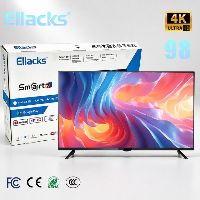 32 43 50 55 65 75 85 98 Inch LED QLED TV 98 Inch Smart TV 4K DVBT2 Satellite Option Television Smart TVs with Android Wifi