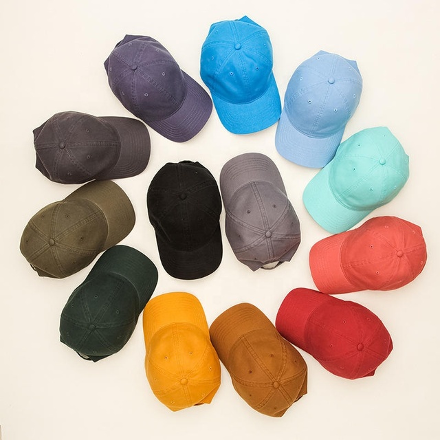 Solid Color 100% Cotton Embroidery Sports Cap Customizable Unstructured Baseball Hat Adjustable Soft Top Plain Dad Hat Common