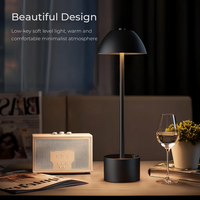 Lámpara de Mesa LED Recargable por USB, Moderna, Táctil, para Interiores y Exteriores, con Pantalla Cónica, para Dormitorios, Hogares, Restaurantes, Bares, Inalámbrica