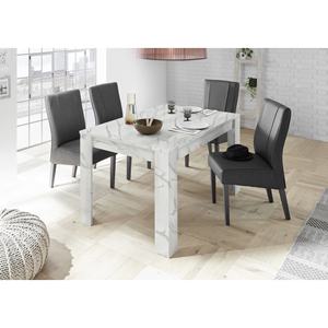 TAVOLO ESTENSIBILE CARRARA, 137X90 CM, EFFETTO MARMOREO BIANCO - Product Image 1