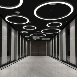 Tùy chỉnh hiện đại trang trí tuyến tính <span class=keywords><strong>LED</strong></span> ánh sáng lịch thi đấu hình chữ nhật treo mặt dây chuyền với thanh dài Hệ thống hình chữ nhật treo ánh sáng - Product Image 2