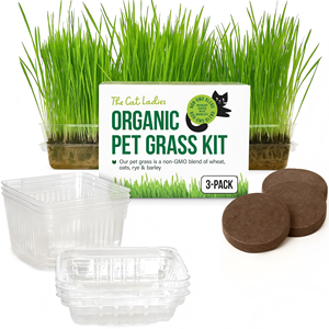 Kit de culture d'herbe à chat pour chats d'intérieur - Terreau biologique et contenants sans BPA (non-OGM) - Jardinage et plantation - Product Image 1