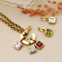 Pendentif en zircone en forme de goutte d'eau en acier inoxydable plaqué or SongYi, chaîne à maillons tendance, bijoux pour cadeau
