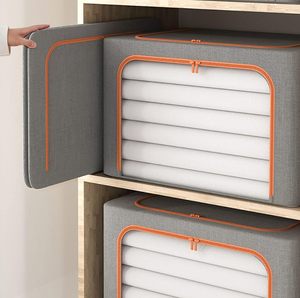 Caja de Almacenamiento con Marco de Acero, Tela Resistente, Plegable, Portátil, Organizador de Armario para Ropa, Disponible al por Mayor - Product Image 3
