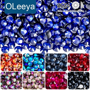 OLeeya Factory SS34 Vente en gros de strass en verre de haute qualité, gros strass en cristal en vrac pour décorations de mariage et d'événements - Product Image 1