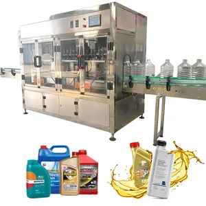 Automatic lubricant oil filling capping labeling packing production line machine