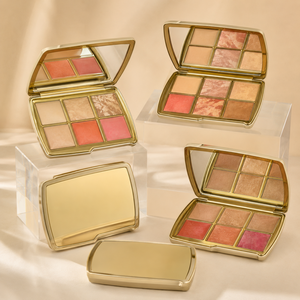 Palette visage 6 couleurs : illuminateur, <span class=keywords><strong>blush</strong></span>, contour, texture marbrée dorée, maquillage longue tenue professionnel - Product Image 5