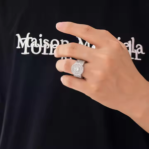 Luxury Moissanite Statement <b>Ring</b> Crafted in 925 Sterling <b>Silver</b> with Sparkling Pave Design <b>for</b> <b>Men</b> and Women - Product Image 3