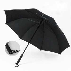 Paraguas de golf automático personalizado, sombrilla negra a prueba de agua con logo impreso - Product Image 5