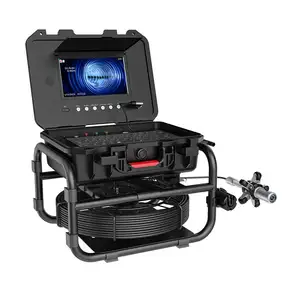 9 inç DVR 100m döndür 360 derece çift lens bulucu video endüstriyel drenaj sıhhı tesisat borusu muayene kanalizasyon drenaj kamera