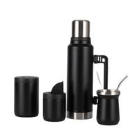 Thermos isotherme portable en acier inoxydable à double paroi, grande capacité, anti-fuite, écologique, personnalisable, ensemble de 4 pièces, 6-12 heures