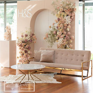 Divano per il tempo libero in velluto di vari colori in stile italiano divano per amante della struttura in acciaio inossidabile per matrimoni di eventi - Product Image 2