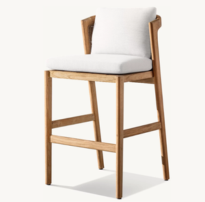 Ghế quầy bar & ghế đẩu ngoài trời bằng gỗ tếch hiện đại cao cấp cho sân vườn Terraza - Product Image 2