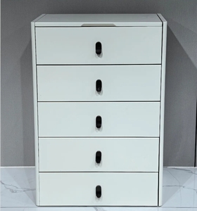 <b>Dressing</b> <b>Table</b> Set Flip-up Hidden LED Light <b>Mirror</b> Makeup <b>Vanity</b> With Multi Drawer Storage Chest Movable Cushioned Stool - Product Image 1