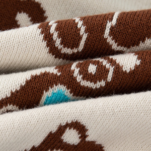 Pull en coton décontracté à col en V pour garçons, à simple boutonnage, chaud pour l'automne, motif ours de dessin animé pour enfants - Product Image 4