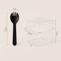 Boîte d'emballage en plastique transparent pour mousse au chocolat, dessert, pudding, vente en gros d'usine, avec couvercle