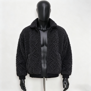 Giacca Oversize da Uomo Personalizzata OEM, Spessa, Antivento, Reversibile, con Zip, in Pile <span class=keywords><strong>Sherpa</strong></span> Vintage, con Stampa e Motivi, Vendita all'Ingrosso - Product Image 3