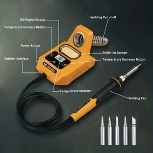 Station de soudage numérique avec batterie 8Ah, température réglable 212-932F, fer à <span class=keywords><strong>souder</strong></span> portable rechargeable - ELECMAPS - Product Image 2