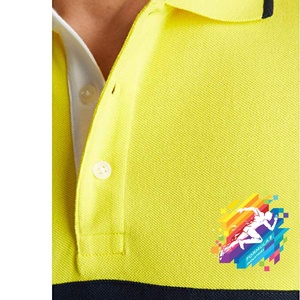 Polo pour homme à blocs de couleur, manches courtes, tricoté, décontracté, avec bordure contrastante, logo sur le devant, design uni - Product Image 4