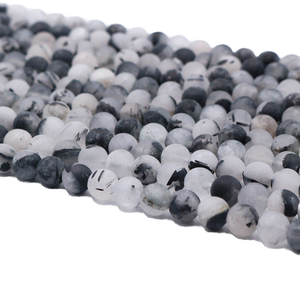Perles en howlite naturelle mate givrée en gros, perles rondes blanches en vrac de 4 mm à 12 mm pour la fabrication de bijoux, marque DB - Product Image 4
