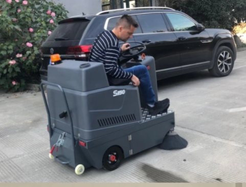 Commercial industrial electric vacuum double brush industrial driving floor scrubber