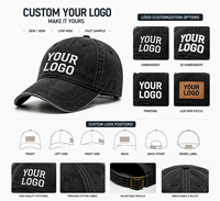 Gorra de Béisbol de Mezclilla Twill Estilo Vintage, Lavada, Retro, Unisex, Ajustable, Transpirable, Impermeable, con Logotipo Personalizado, OEM, ODM