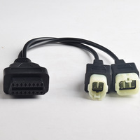 Câble de diagnostic OBD2 16 broches vers 4 broches + 6 broches en Y pour moto, connexion un-vers-deux