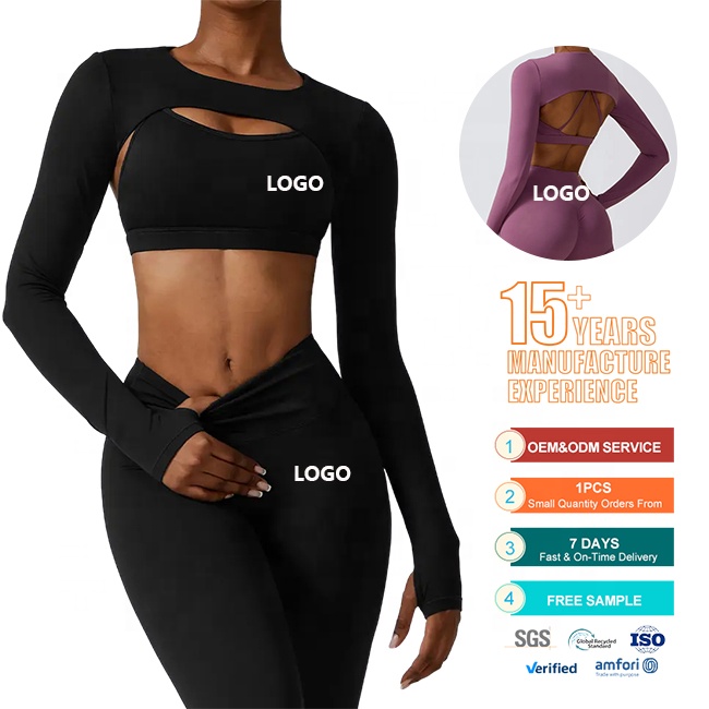 Conjunto de entrenamiento sin costuras para mujer, Set de gimnasio con estampado de logotipo personalizado, 3 unidades, venta al por mayor, muestra gratis