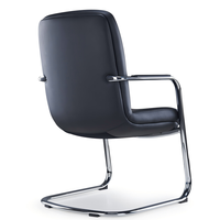 Chaise de bureau ergonomique moderne, chaise de conférence, chaise de table, chaise d'invité, chaise en cuir à dossier courbé