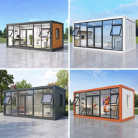Maison conteneur pliable de luxe de 20 pieds, construction préfabriquée à assemblage rapide et personnalisable pour villas, appartements, bureaux, parcs, hôtels