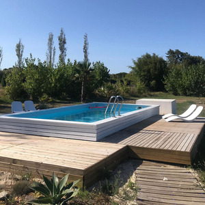 Personalizado Wpc pequeño patio trasero jardín Patio techo <span class=keywords><strong>terrazas</strong></span> piscina sobre el suelo Piscina al aire libre moderna Piscina - Product Image 3