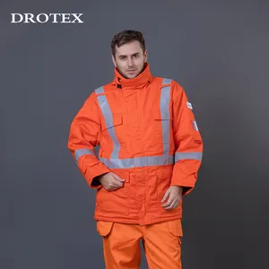 Chaqueta de trabajo de algodón para electricista de minería de carretera barata, chaqueta reflectante resistente al fuego FR, ropa de trabajo, ropa de seguridad, chaqueta de invierno