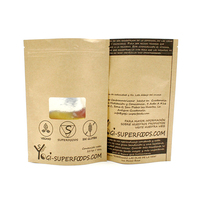 Stand Up Sac D'emballage Alimentaire Étanche À L'humidité Poudre Snack Noix Doypack Zipper Kraft Pochette En Papier avec Fenêtre