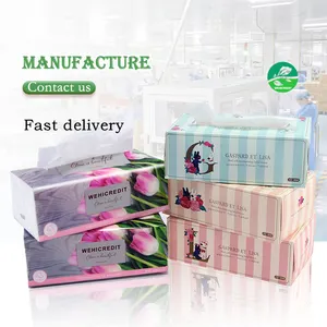 Wholesale High Quality Pocket Pack Box 3 Ply Coloured Printed Edge Emboss Facial Dry Tissue Tissues Paper Cube Box