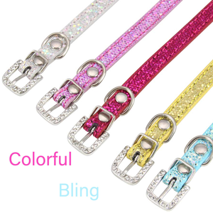 Sparkling Rhinestone Dog & <b>Cat</b> <b>Collar</b> DIY Letter Solid Pattern PU <b>Leather</b> Pet <b>Collar</b> Diamond All Seasons Use Buckle Closure - Product Image 5