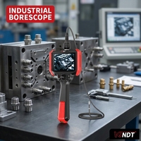 Vidéoscope industriel flexible de 6 mm, étanche IP67 avec éclairage LED réglable, caméra d'inspection portable HD 720P de 5 pouces
