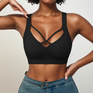 <span class=keywords><strong>Reggiseno</strong></span> liscio regolabile con spalline larghe a taglio incrociato traspirante in tinta unita <span class=keywords><strong>reggiseno</strong></span> senza cuciture da donna - Product Image 4