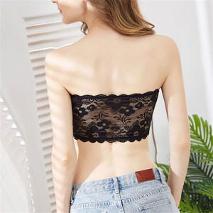 Soutien-gorge de sport respirant sans fil pour femme, style bandeau, en dentelle, couleur nude - Product Image 4