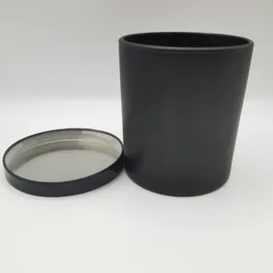 new 2024 camett Brand black matte candle 10oz/14OZ Design Custom matte black candle jar with lids