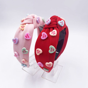 Nuevo Día de San Valentín corazón diadema lindo dulce encanto amor anudado corazón diadema <span class=keywords><strong>me</strong></span> abrazo ancho diadema <span class=keywords><strong>accesorios</strong></span> para el cabello para mujeres - Product Image 3