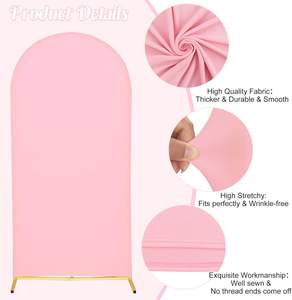 Penutup lengkungan pernikahan spandeks elastis dalam stok Lavender sisi ganda bulat atas latar belakang untuk Pancuran bayi dekorasi dinding pesta ulang tahun - Product Image 4