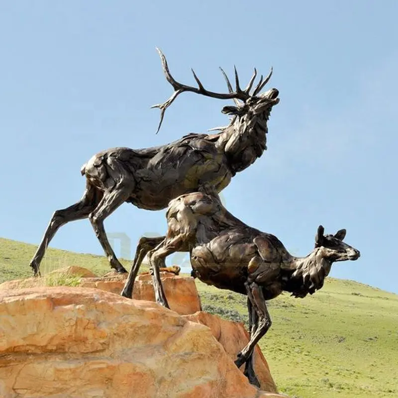 等身大オス鹿ブロンズ彫刻ブロンズ動物彫刻鹿像ブロンズ販売