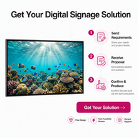 Layar LCD Digital 55 Inci untuk Menu Digital, Pemasangan di Dinding, Berbahan Metal, untuk Iklan di Restoran, Lift, Bandara, Pendidikan, Garansi 1 Tahun