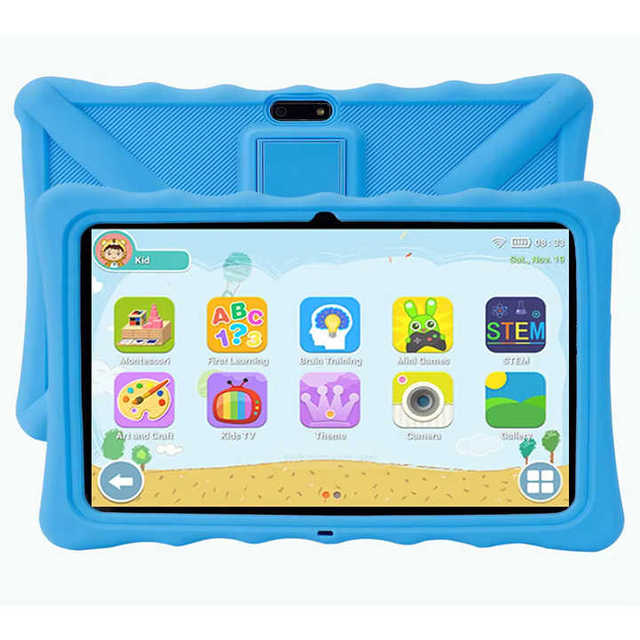 10.1 Inch Android Quad Core Kids Educational Tablet MTK 32GB ROM Shockproof Silicone Case New for Business Children's Learning