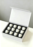 Lot de 6 ou 12 tasses à expresso Kawa Cawa personnalisées en porcelaine sans anse, avec logo imprimé, pour double dose