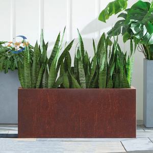 <span class=keywords><strong>Pot</strong></span> de fleur extérieur de jardinière en acier Corten durable pour les plantes Décor extérieur élégant - Product Image 2